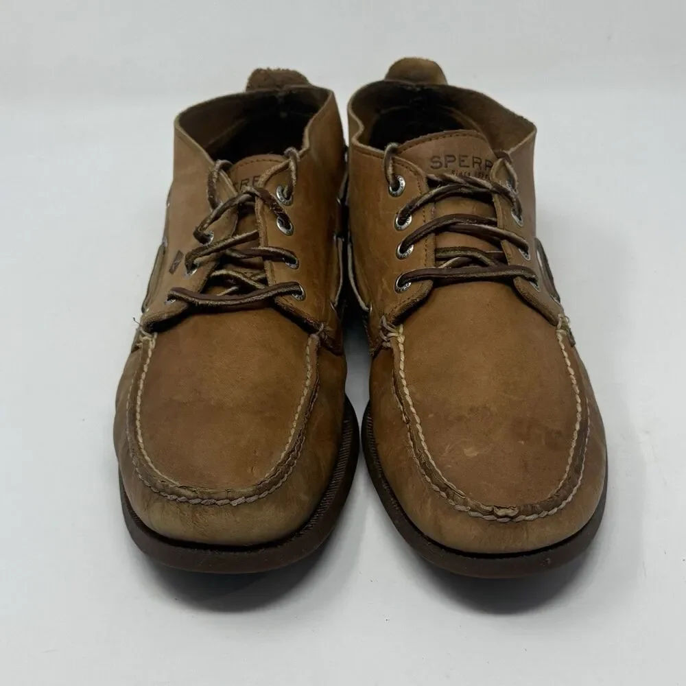 Sperry Top Sider Authentic Chukka Boots Mens 12 M Brown Leather Preppy Casual